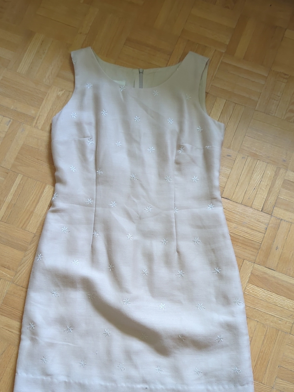 Laura Sleeveless Cream Embroidered Midi Dress